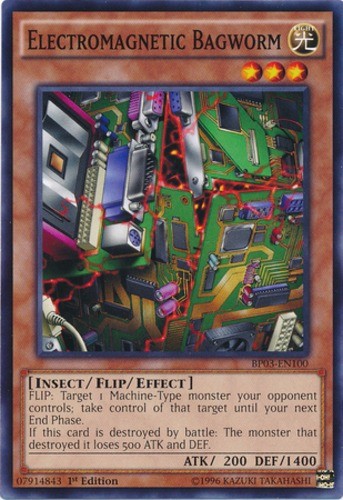 Electromagnetic Bagworm BP03-EN100 Common 1st Edition Near Mint Battle Pack Card