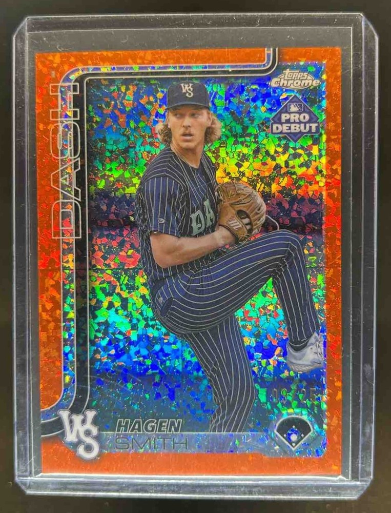 2025 Topps Pro Debut Hagen Smith Chrome Orange Mini-Diamond Refractor #9/25
