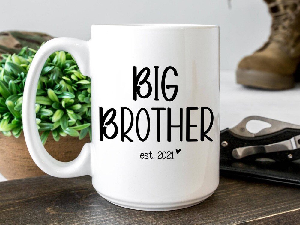 Big Brother Est Coffee Mug Pregnancy Announcement Coffee Mug Custom Gift To