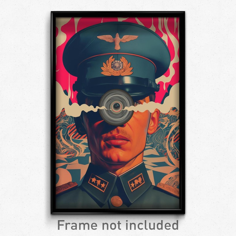 German Paranoid Pilot in Gray Suit - Vintage Movie Poster Art Print