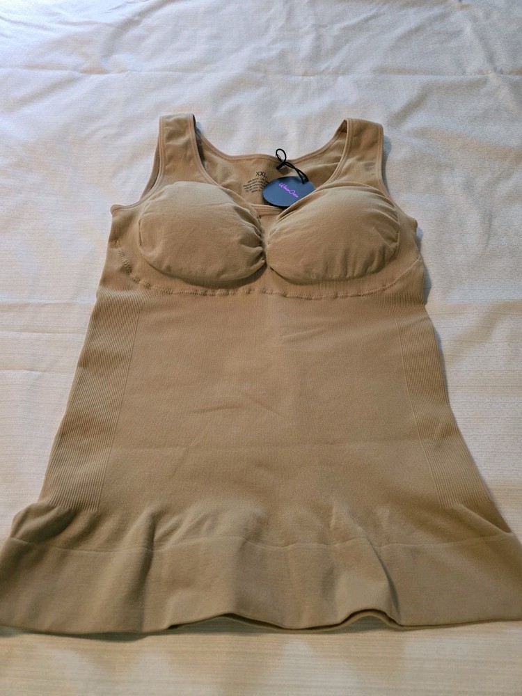 Women's XXL Ocean Beige Slimming 3-in-1 Cami Shapewear Tank Top NWT