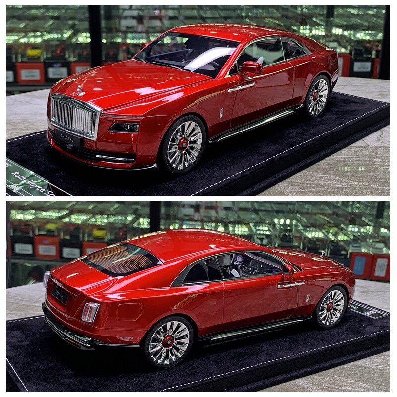Rare Hi-end HH 1:18 Scale Rolls-Royce Spectre Lava Red Car Model Collection