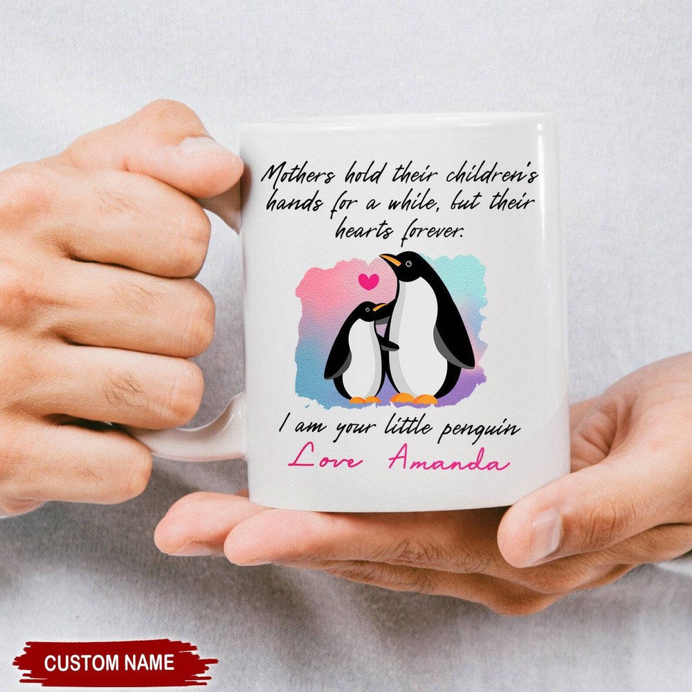 Personalized Penguin Mom Coffee Mug Gift I'm Your Little Penguin