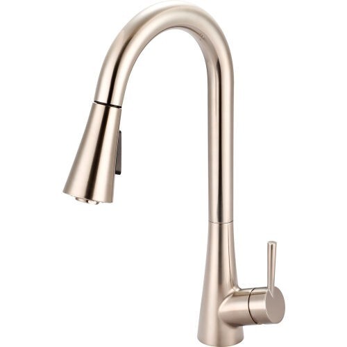 OLYMPIA FAUCETS K-5020-BN Single Handle Pull-Down Kitchen Faucet Brushed Nickel