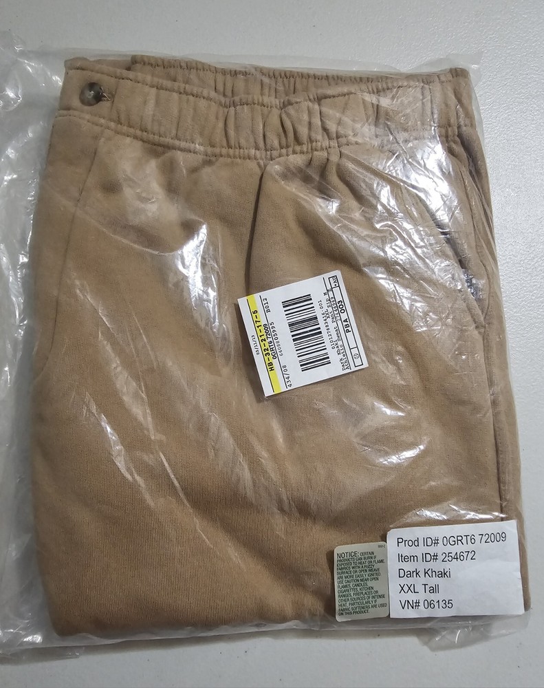 NIP Mens LL BEAN Dark Khaki SweatPants size XXL  Tall