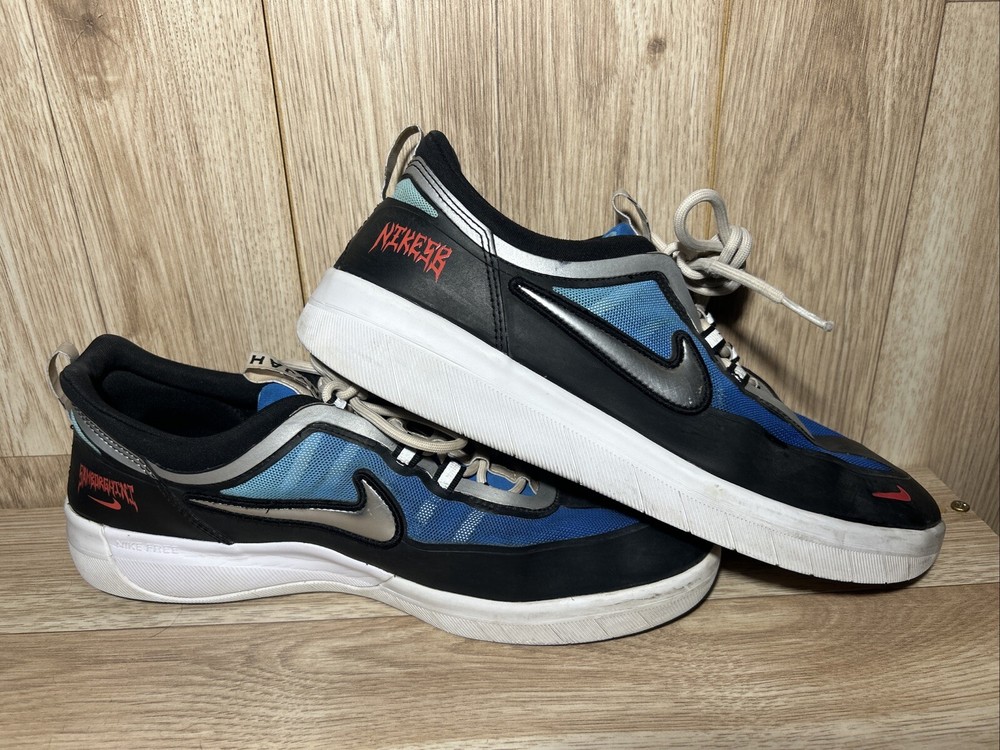Nike Samborghini SB Nyjah Free 2 PRM BLUE ROYAL SILVER Sz 10.5 Men's