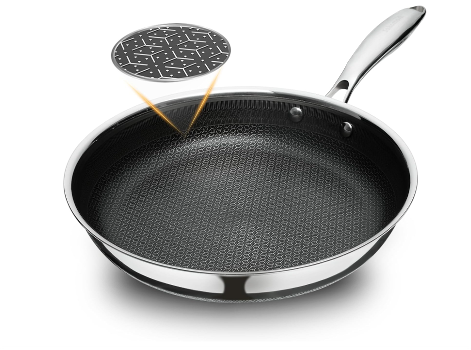 9.5 Inch Hybrid Ceramic Stainless Steel Non Stick Frying Pan Skillet