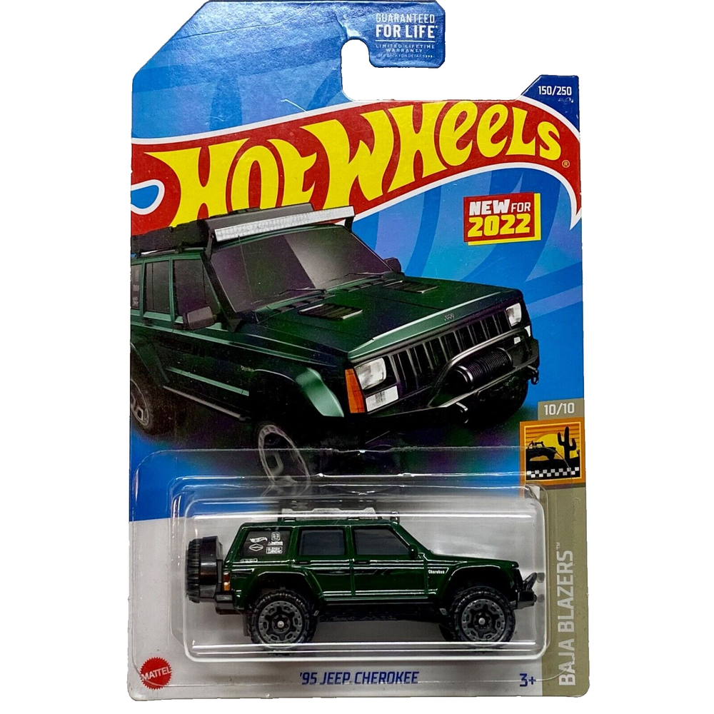 Hot Wheels '95 Jeep Cherokee 150/250 Green HW Baja Blazers 10/10 New For 2022