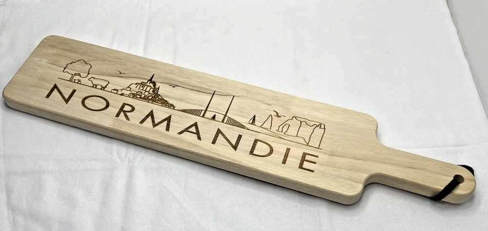 French Wood Engraved Decor Cutting Board - Planche Apéro En Bois XXL Normandie