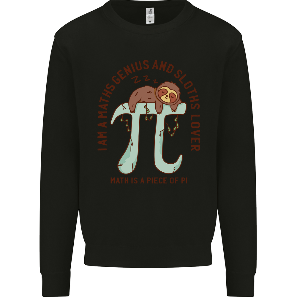 Im a Maths Genius and Sloth Lover Funny Mens Sweatshirt Jumper