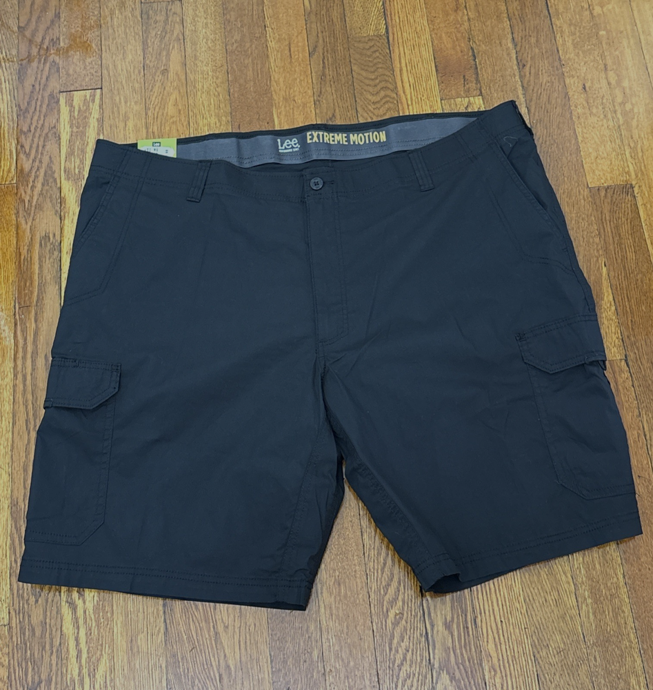 Lee Black Flexible Extreme Motion Cargo Shorts - Size 46