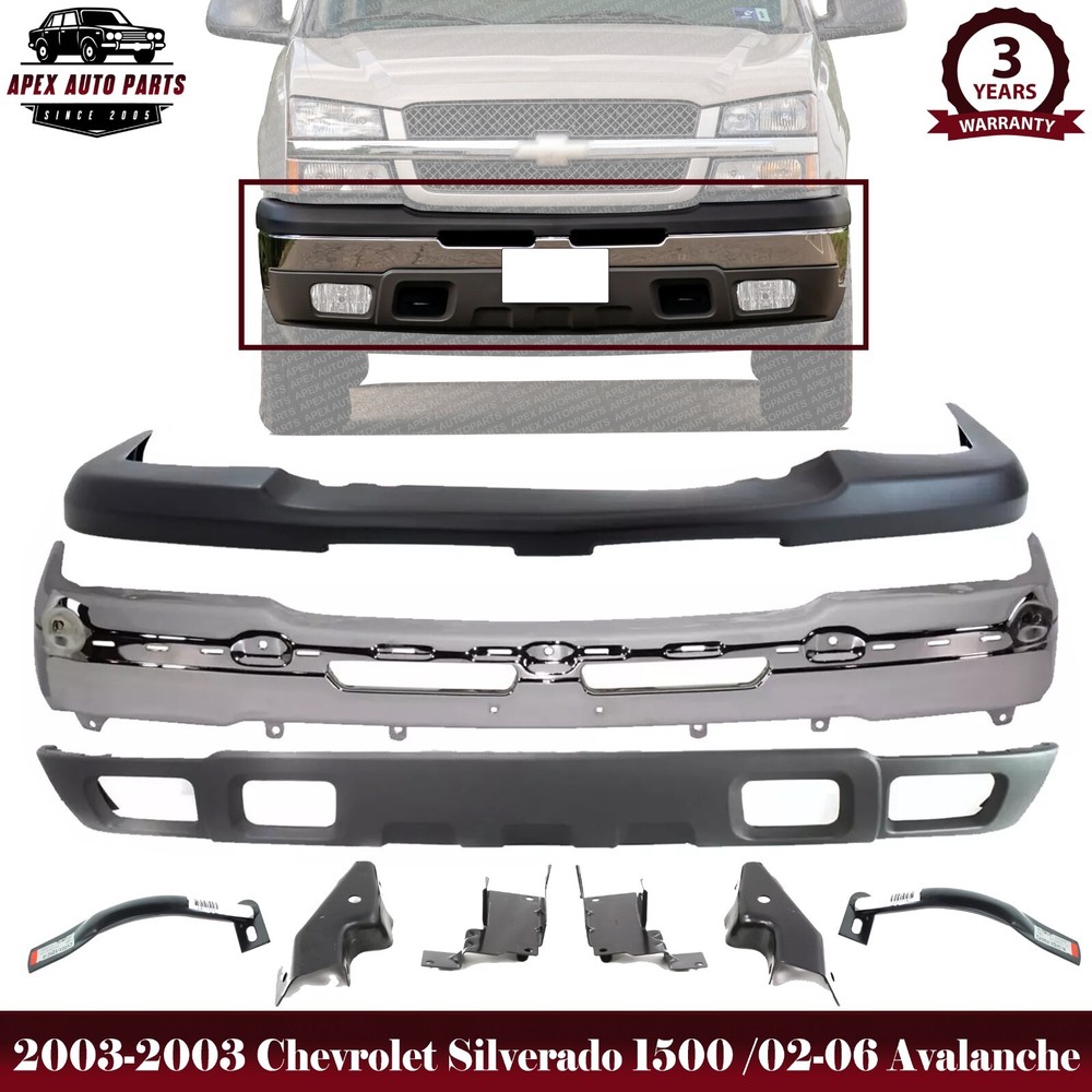 Front Bumper Kit & Brackets For 2003-2006 Chevrolet Silverado 1500 / Avalanche