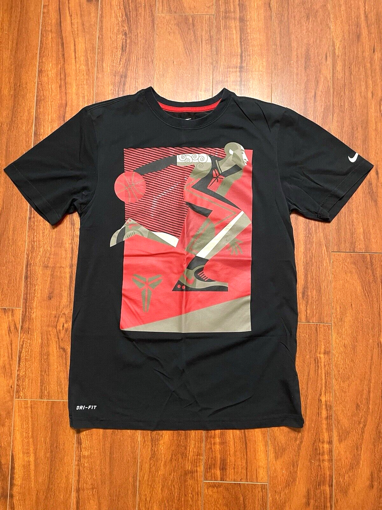 Nike Dri Fit Kobe Bryant T Shirt Black Red Size Small 522865-010