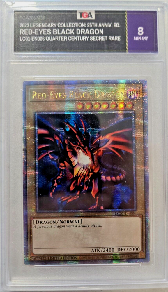 2023 Yugioh 25th Anniversary Secret Rare Red-Eyes Black Dragon Graded