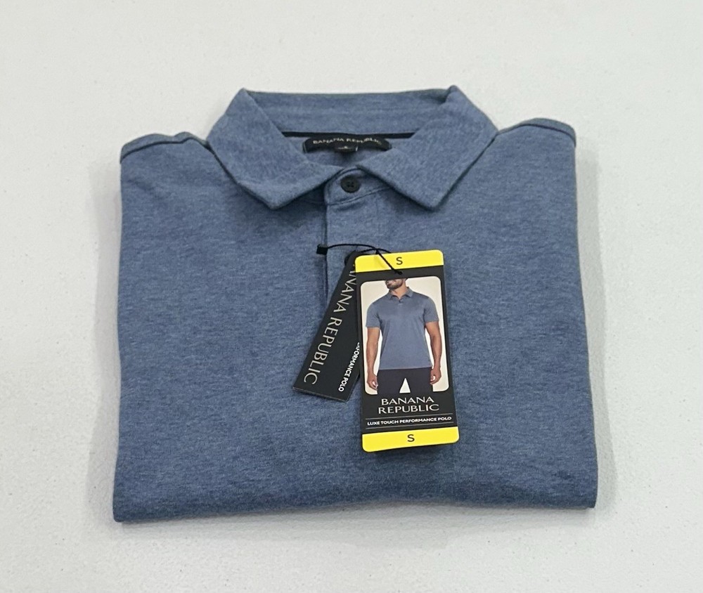 Banana Republic Men's Luxe Touch Performance Polo Shirt, Blue, Size S