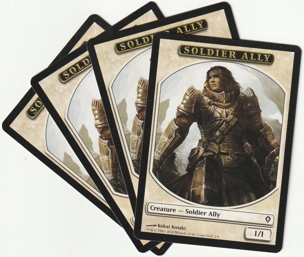 ✪ 4 MAGIC The Gathering SOLDIER ALLY White Token Creature PLAYSET WWK/EN 2010