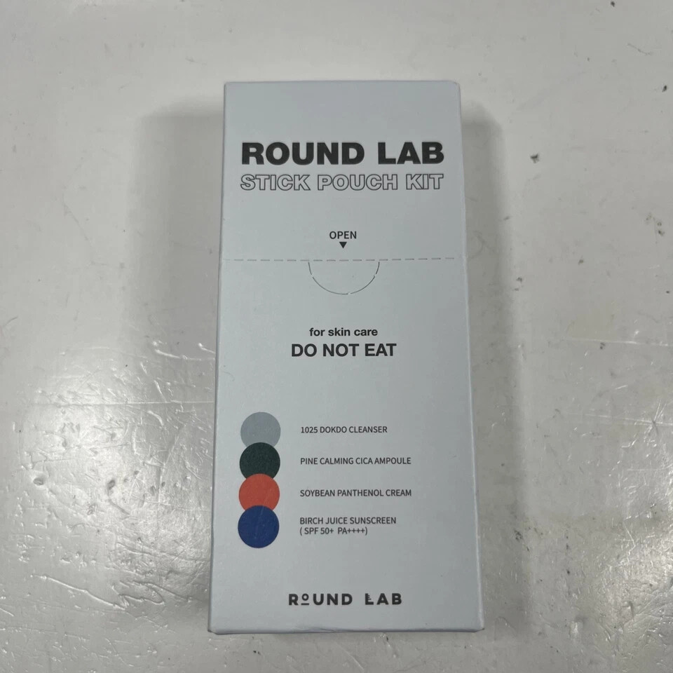 Round Lab Stick Pouch Kit (12pcs) Cleanser Ampoule Cream Sunscreen Exp 10/26