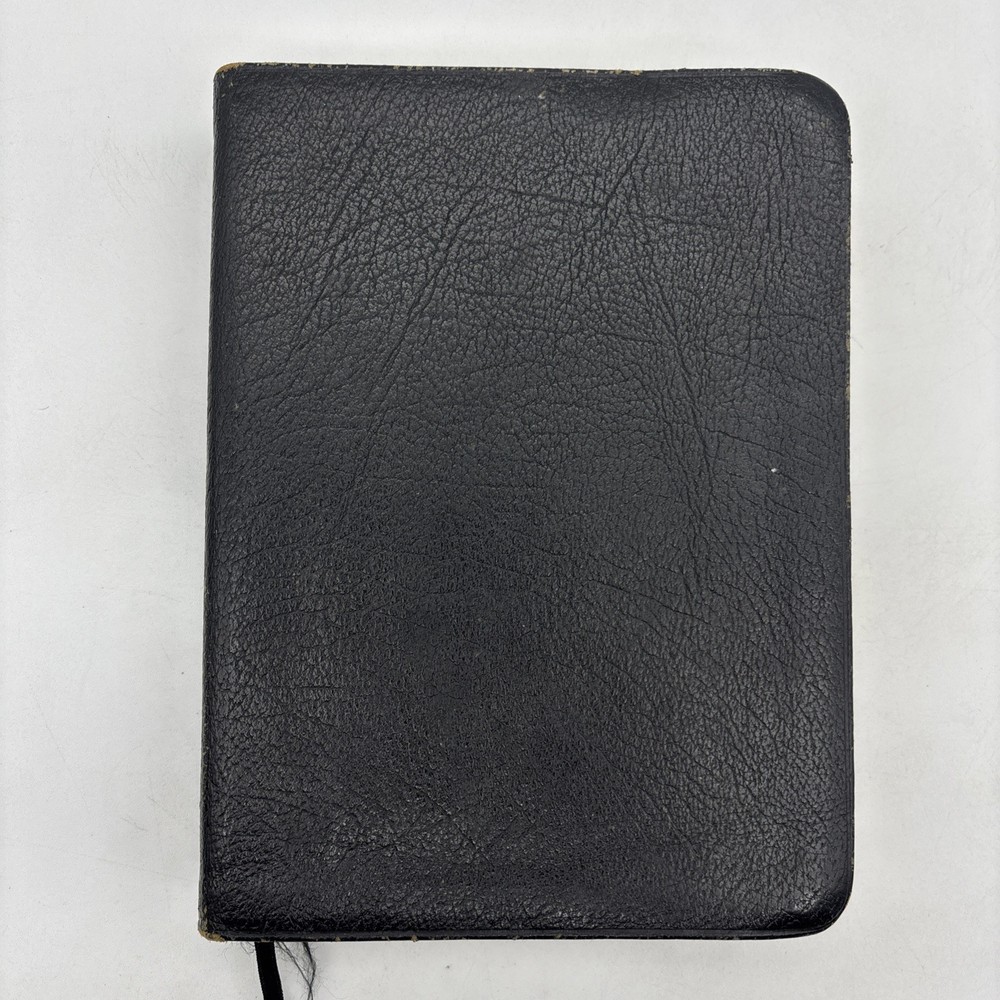 Cambridge Wide Margin KJV Holy Bible Concordance Black Berkshire Leather Worn