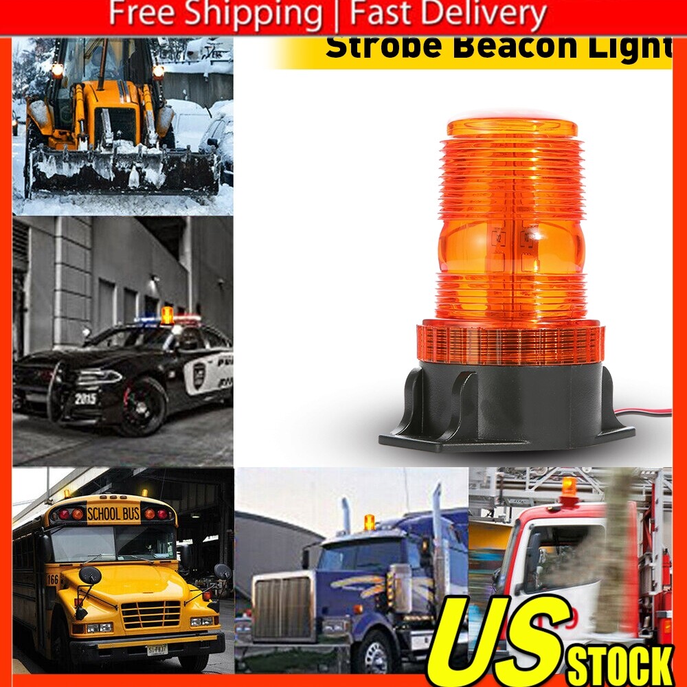Amber 30LED Rotating Strobe Light Rooftop Flash Beacon Warning 12V-24V D