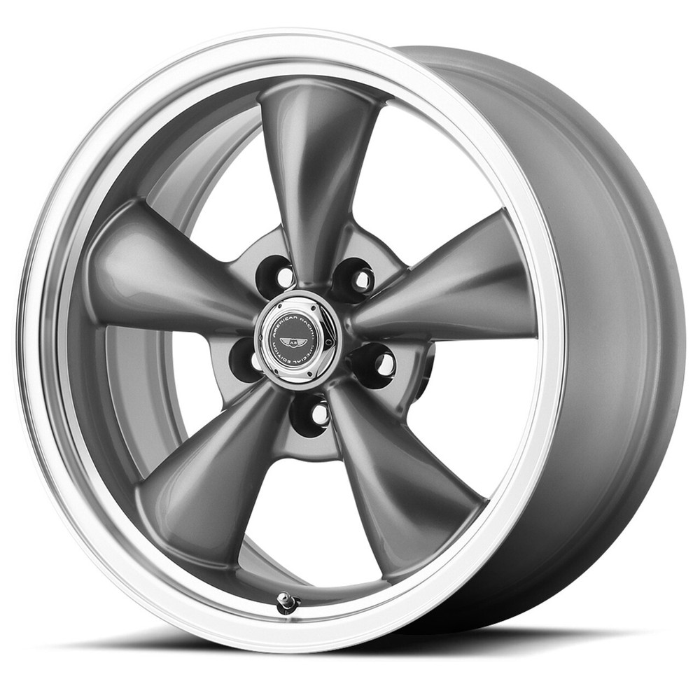 17x7 +0 American Racing AR105 5x4.75 Anthracite W/ Machine Lip Wheels (Set of 4)