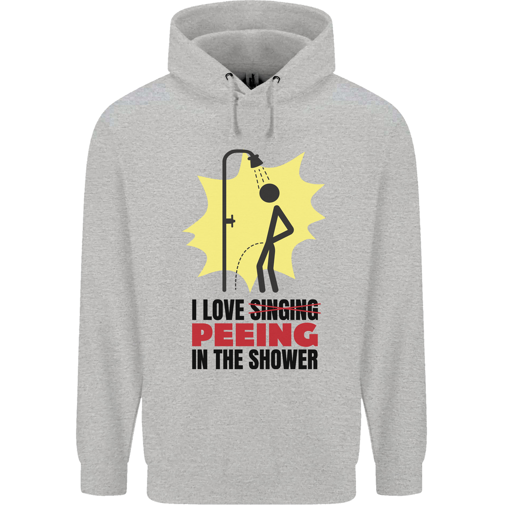 I Love Peeing in the Shower Funny Rude Mens 80% Cotton Hoodie