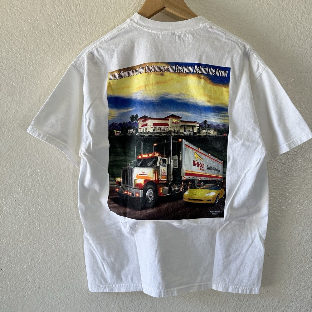 Vintage 2006 In-N-Out Burger California Semi Trucker T-Shirt Size Large Promo