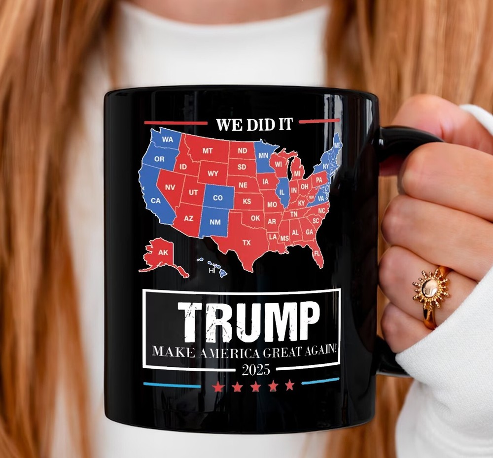 Election Results Map We Did It Trump 2025 Make America Great Again Mug