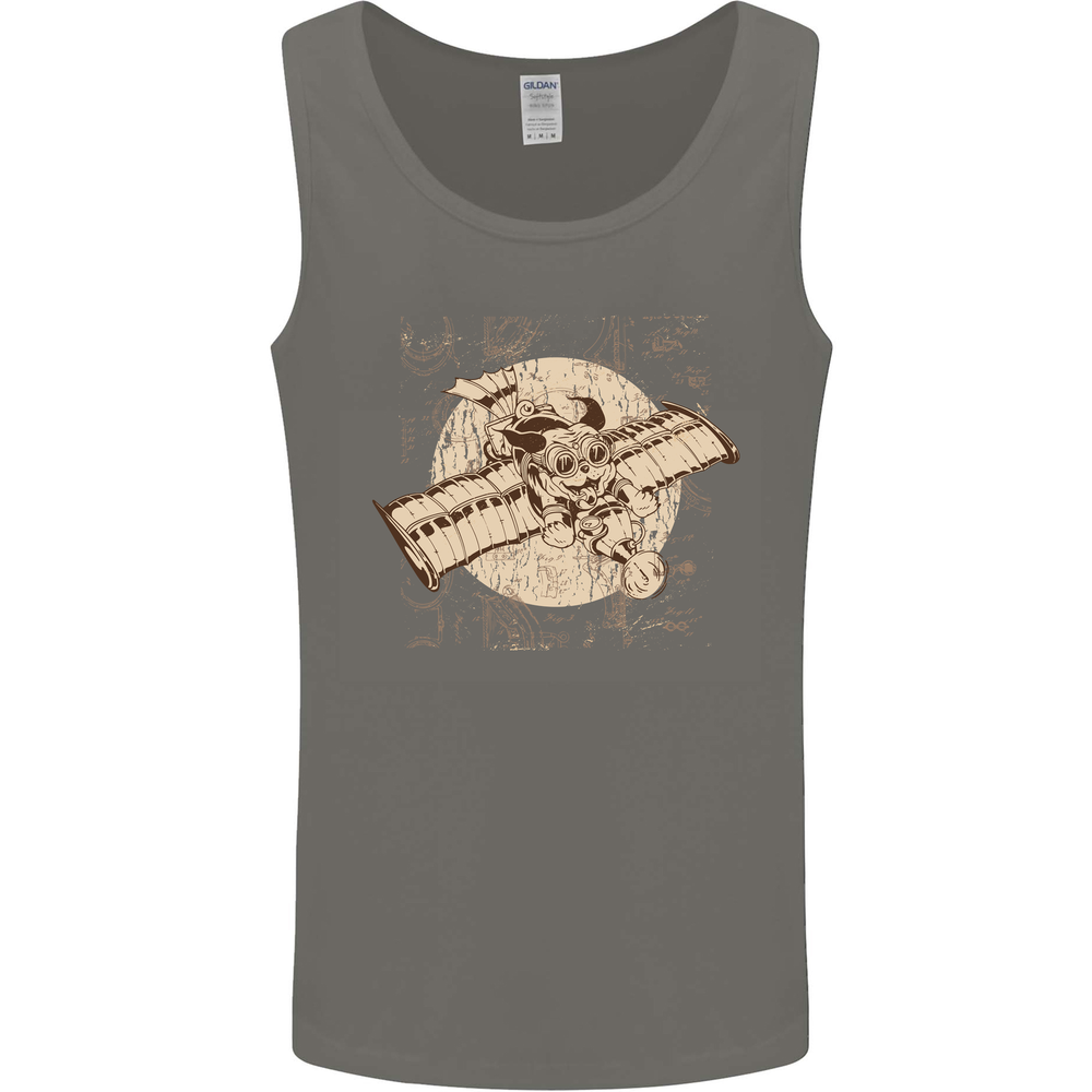 Flying Steampunk Dog Mens Vest Tank Top
