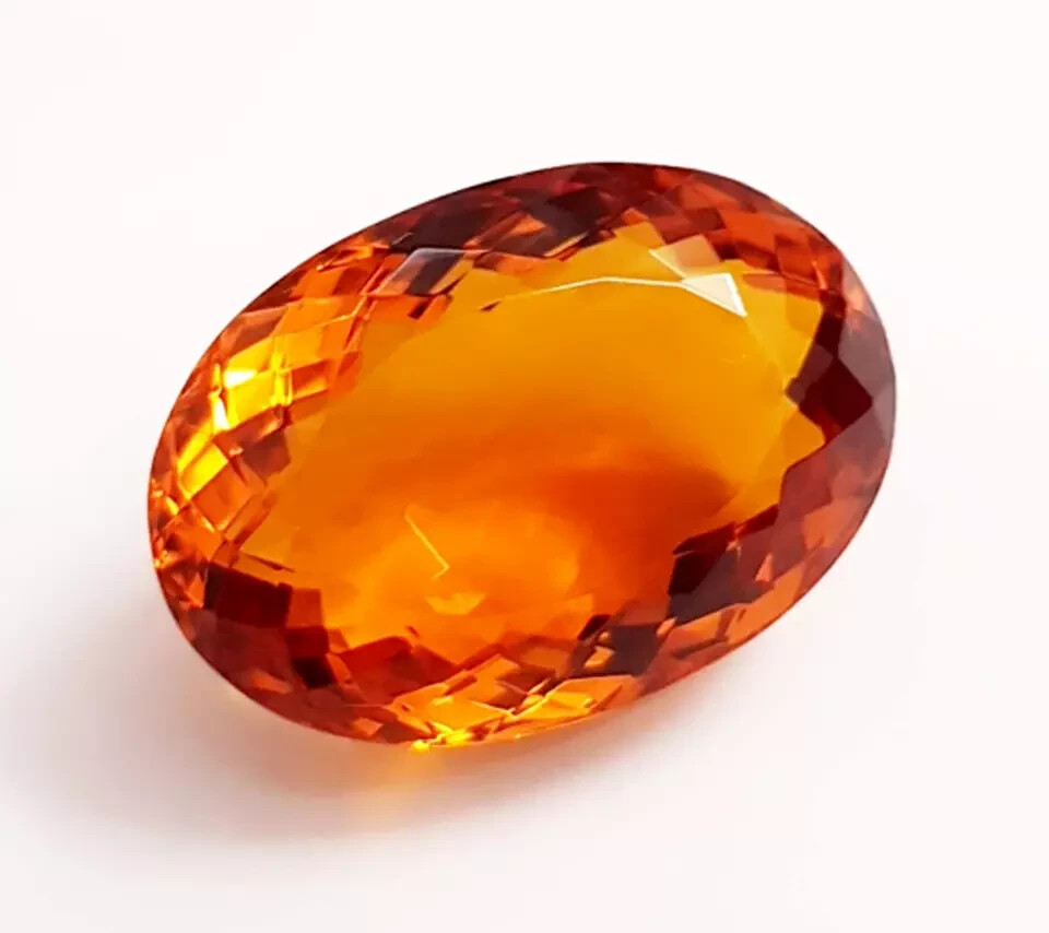 6.95 Ct VVS Yellow Citrine Oval Loose Gemstone EGL Certified