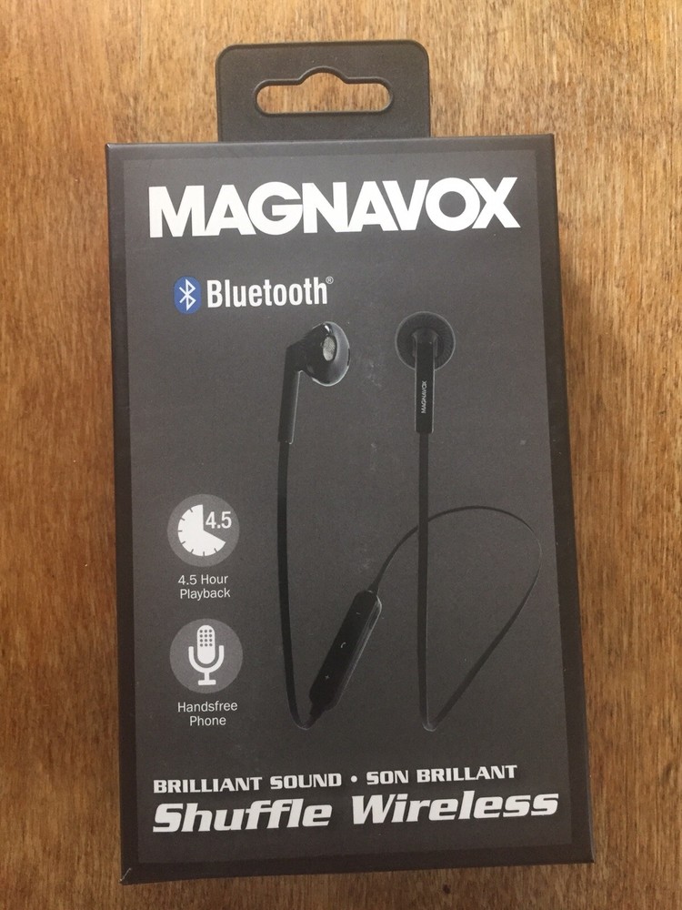 Magnavox Mbh539bk Bluetooth Wireless Shuffle Earbuds in Black