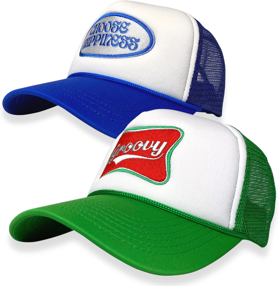 2-Pack Foam Embroidered Trucker Hat for Men & Women – Adjustable Baseball Cap