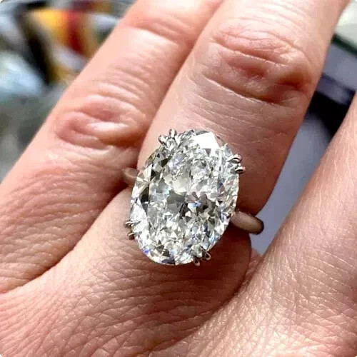 Christmas Sale ! 9.00CT Oval Cut Lab Grown Diamond Solitaire Ring 14k White Gold-image