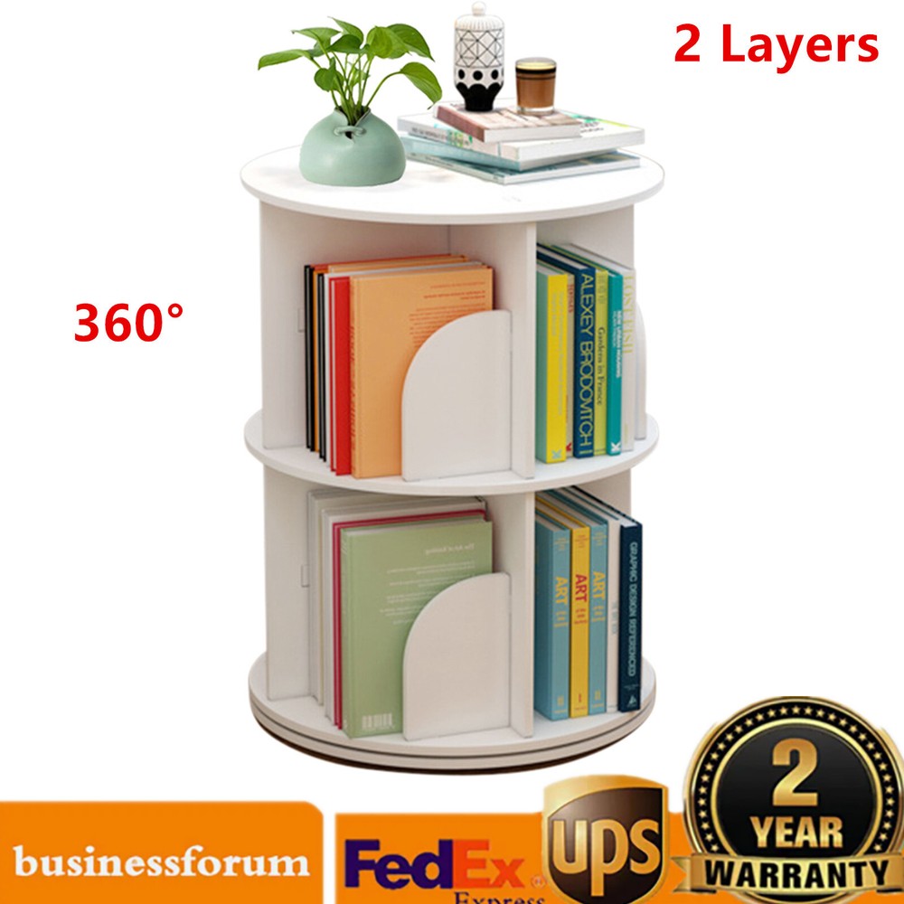 360° Rotating Floor Bookshelf Display Storage Rack for Kids Room