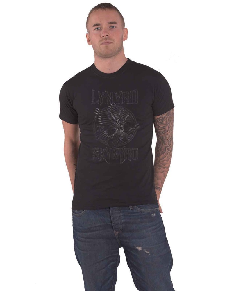 Lynyrd Skynyrd 73 Eagle Guitar Band Logo Official Mens Black T-Shirt