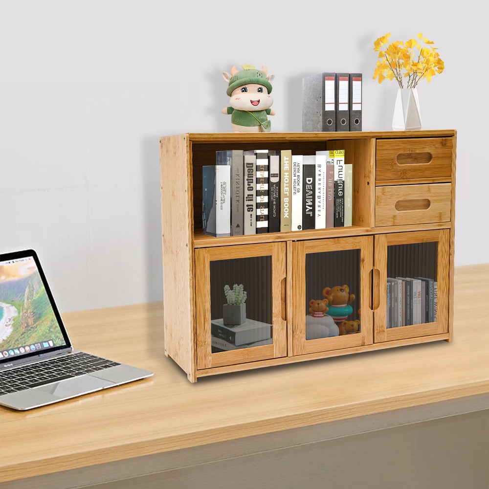 Wood Storage Cabinet Floor Mount Pantry for Kitchen Organization