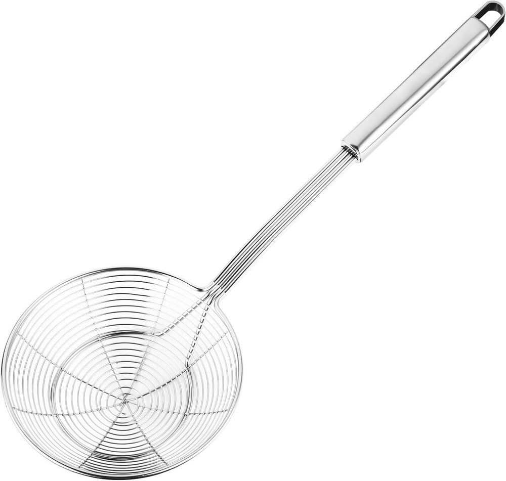 Solid Stainless Steel Spider Strainer Skimmer Ladle for Cooking and Frying