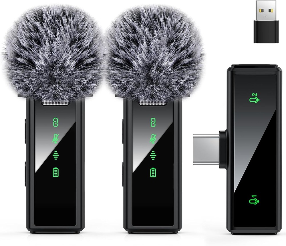 Wireless USB-C Lav Mic for Android iPhone 15 16 PC Laptop