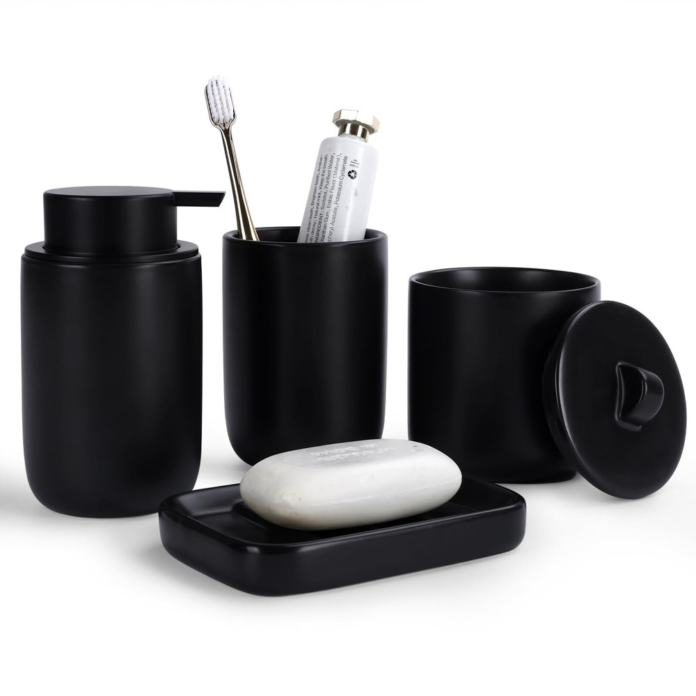 Ceramic Bathroom Accessories Sets - Black Bathroom Vanity Sets Accessories So...