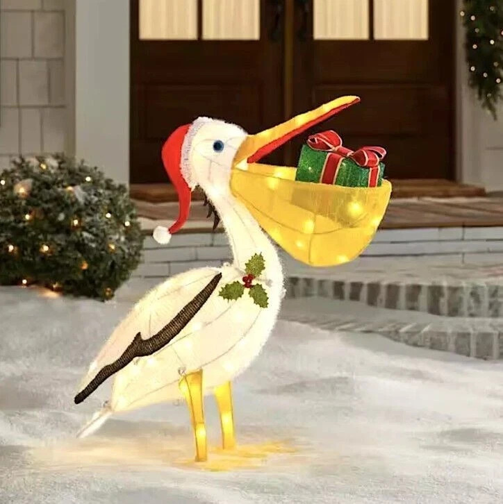 Christmas 3FT Pelican Bird LED Christmas Gift Lighted Outdoor Lawn Yard Art Set