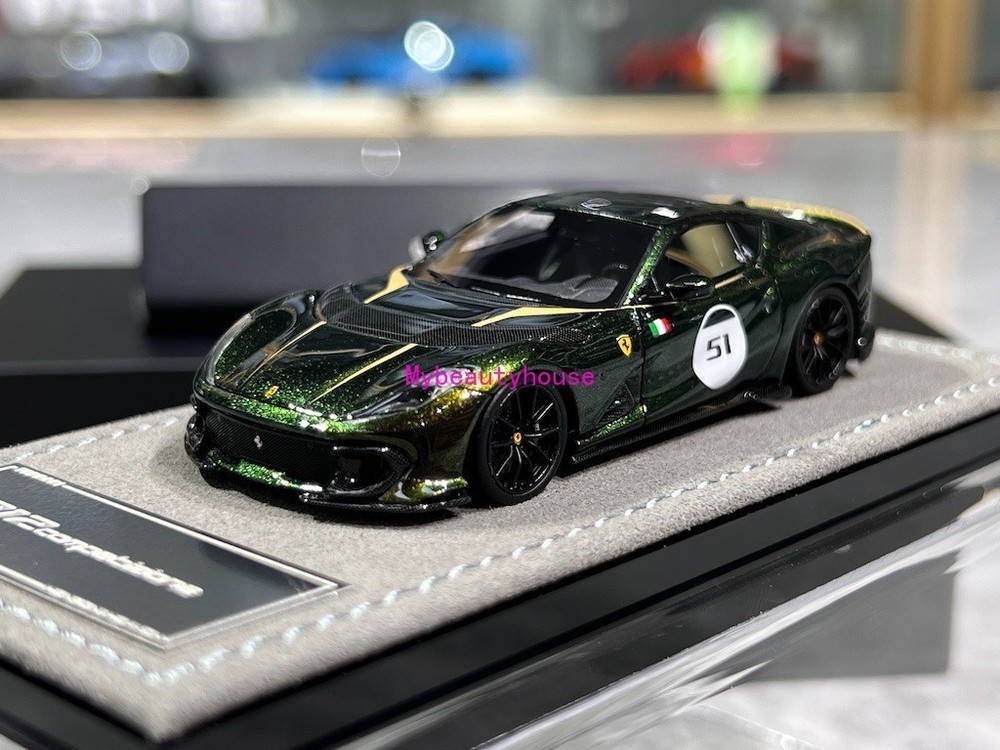 HH 1:64 Green 812 Competizione Racing Sports Model Diecast Resin Car