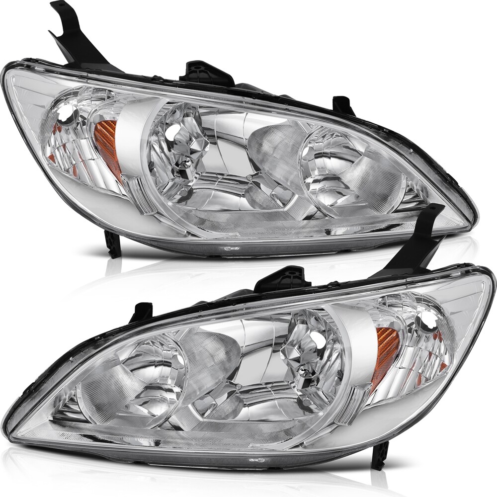 For Honda Civic 2004-2005 Clear Lens Headlamps Headlights Assembly LH+RH Pair