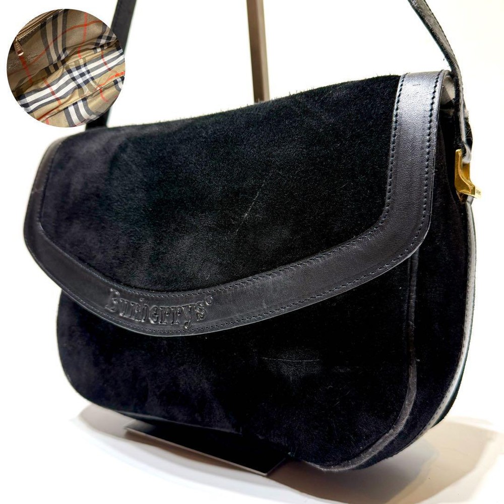 Burberry Shoulder Bag Nova Check Canvas Black Authentic F11181307