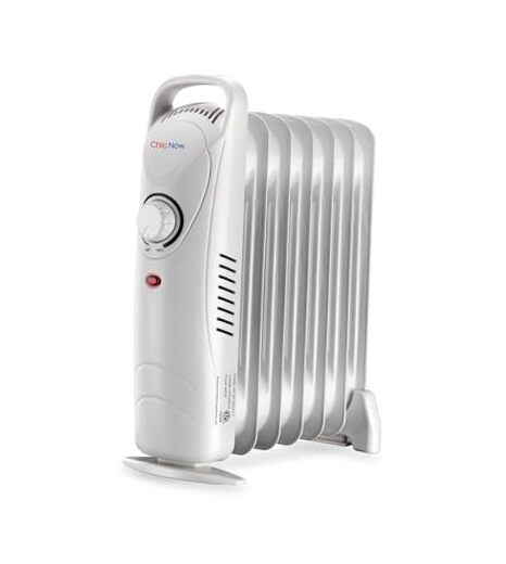 Oil Filled Radiator Heater,Oil Heater with Adjustable Thermostat，Electric WHITE