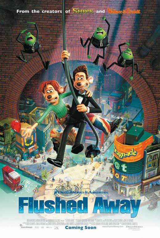 FLUSHED AWAY Movie POSTER 27x40 C Kate Winslet Hugh Jackman Ian McKellen Andy