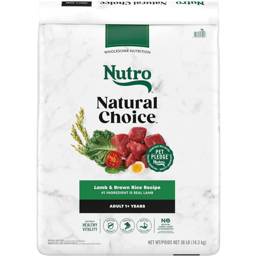 Nutro Natural Choice Adult Dry Dog Food, Lamb and Brown Rice Recipe, 36 lb Bag