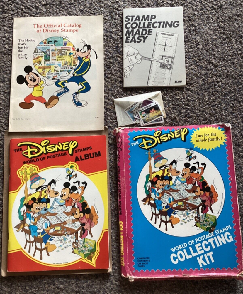 Vintage The Disney World Of Postage Stamps Album 1988 with Stamps