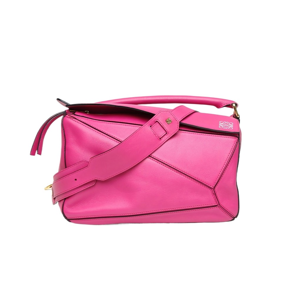 LOEWE Puzzle 29 Geometric Bag Medium Size Purple Calfskin  P206335868