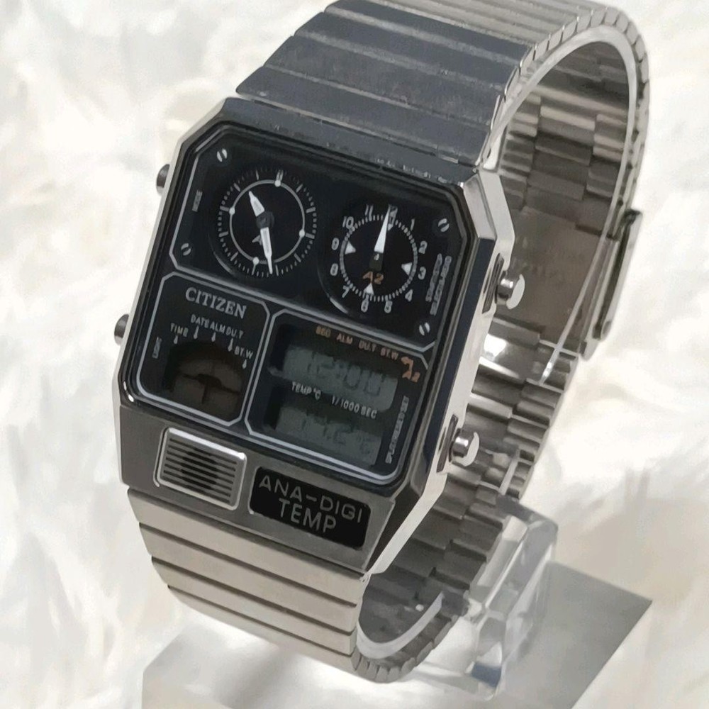 Citizen ANA-DIGI TEMP JG2101-78E Quartz Watch Silver 32mm Authentic B Grade