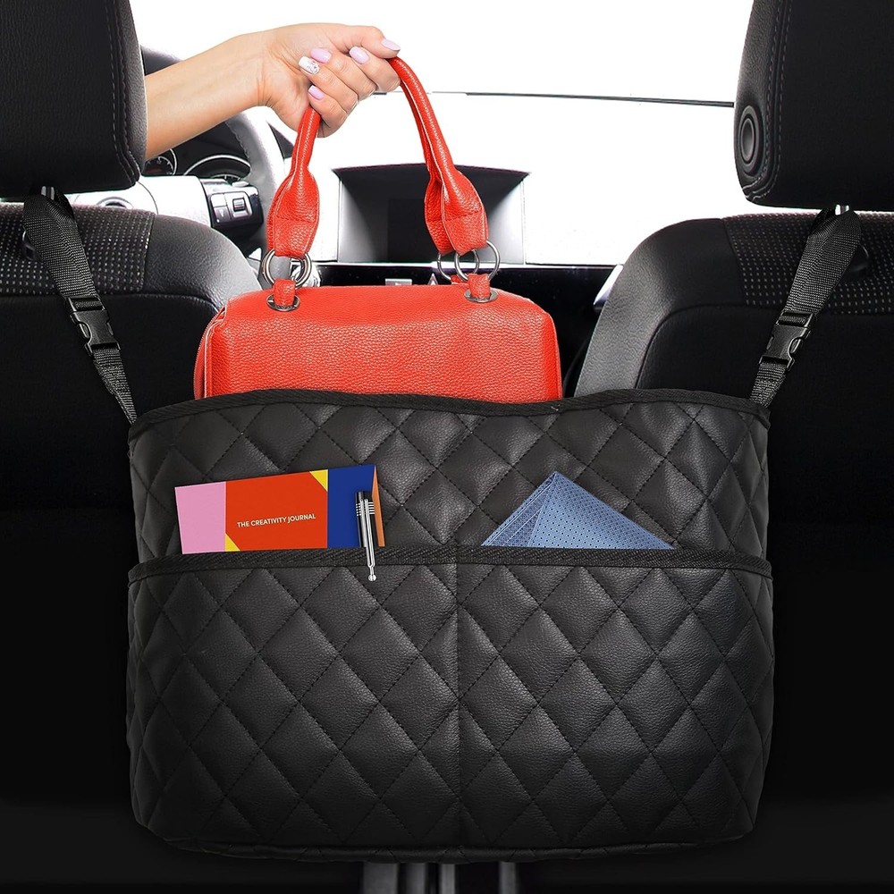 Car Seat Gap Organizer with 2 Pockets for Handbags & Essentials