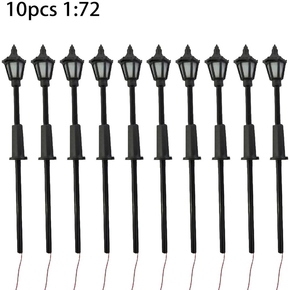 10PCS Model Railroad Train 1:72 Scale Lamp Posts Led Street Light Lamps 00 Gauge